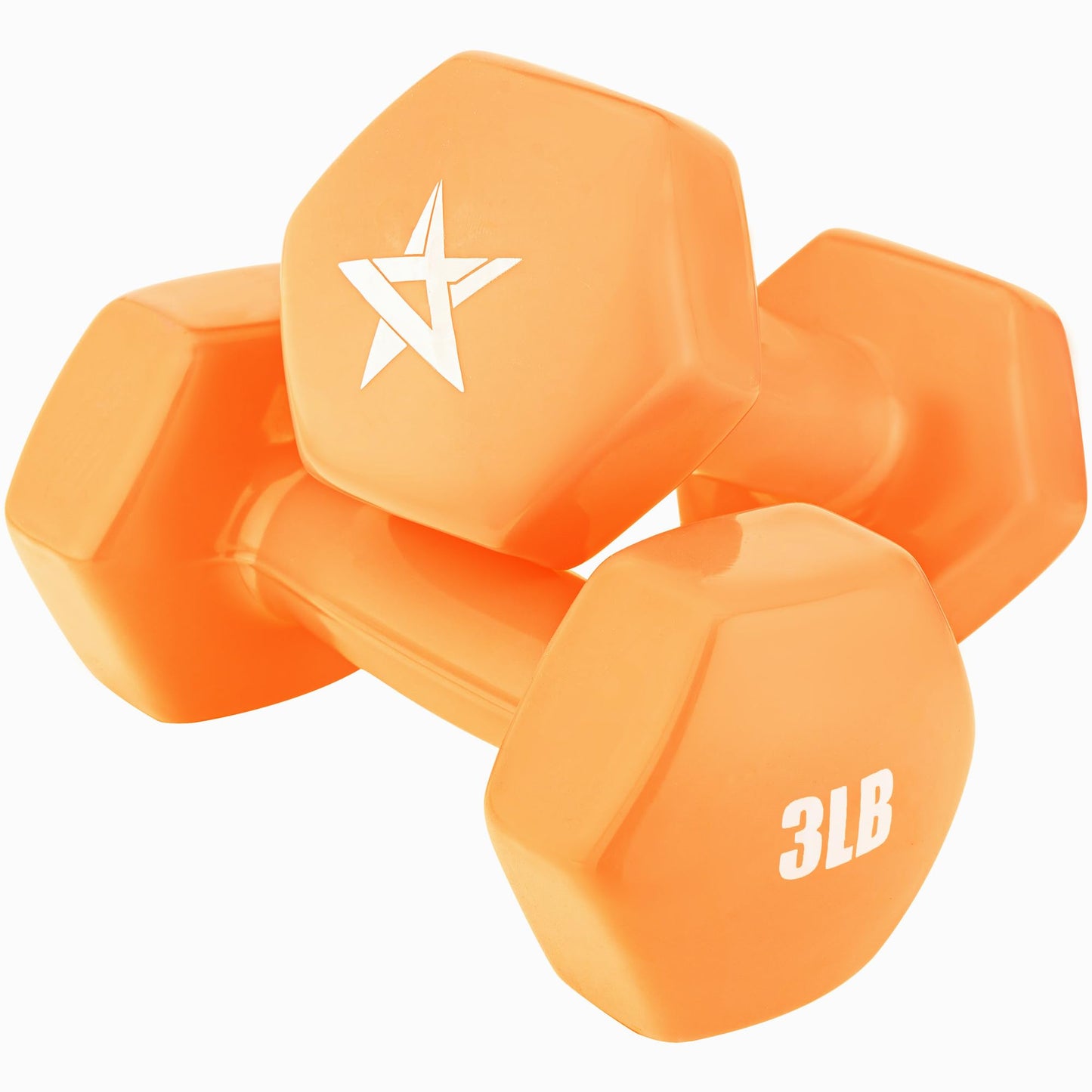 Yes4All Dumbbell Vinyl Coated - 3 lbs - Blazing Orange - Pair