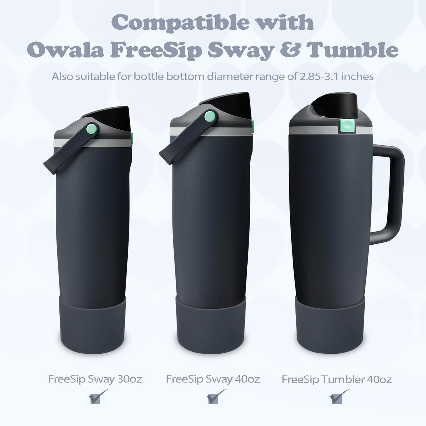 Kaitiaki Silicone Boot for Owala 30oz & 40oz FreeSip Sway Bottles & Tumblers - Non-Slip, Scratch-Resistant, Stability Enhancer, Available in 12 Colors (Foggy Tide)