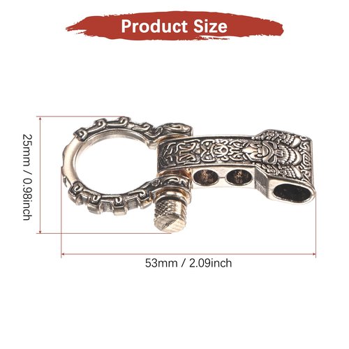TIXIPEM Paracord Bracelet Shackle Buckle [5PCS] - Adjustable Metal Pattern Bow Shackle Use for Survival Bracelets Belt & Outdoor Rope - [Ancient Gold-Round Head] Screw Pin Anchor Buckles