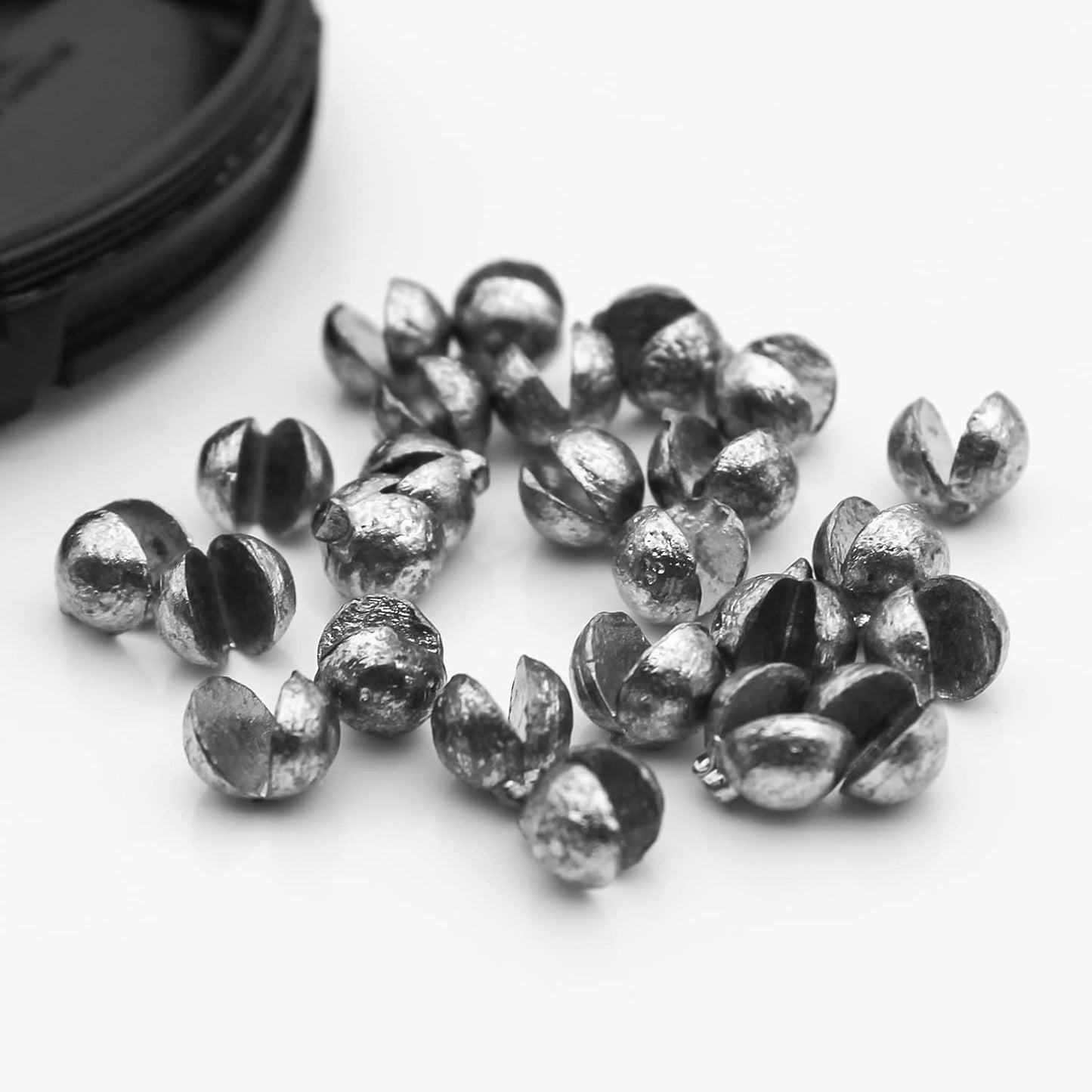 FREGITO Fishing Weight Sinkers,100pcs Weight Sinkers 5 Sizes Lead Weights Round Split Shot Sinker Removable Fishing Weights Sinkers