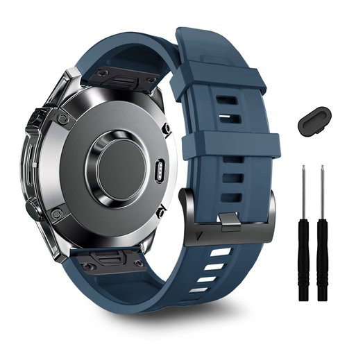 ZPJPPLX 22mm Quick-Fit Silicone Band Compatible with Garmin Fenix 8 AMOLED 47mm/7 Pro/7/6 Pro/6/5 Plus/5, Sport Replacement Straps For Fenix E/Forerunner 965/955/945/Approach S70 47mm/quatix 7 Pro