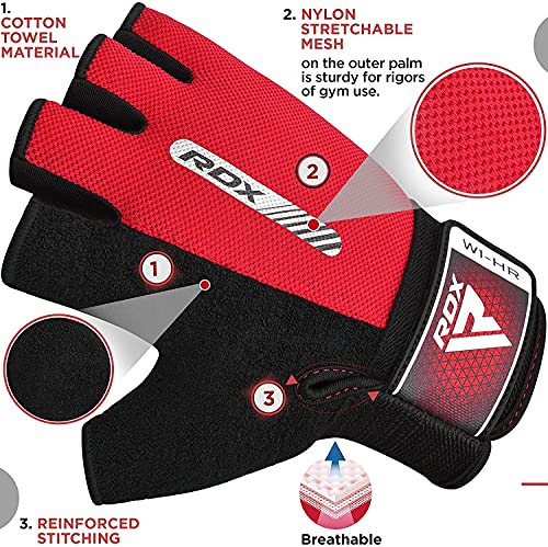 Red Small Weight Lifting Gloves Gym Fitness Workout Anti Slip Palm Support