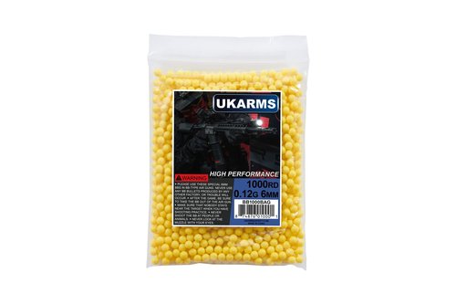 UKARMS 1000 Count 0.12g 6mm Airsoft BBS Bag Airsoft Pellets for Spring Airsoft Gun-Color Vary