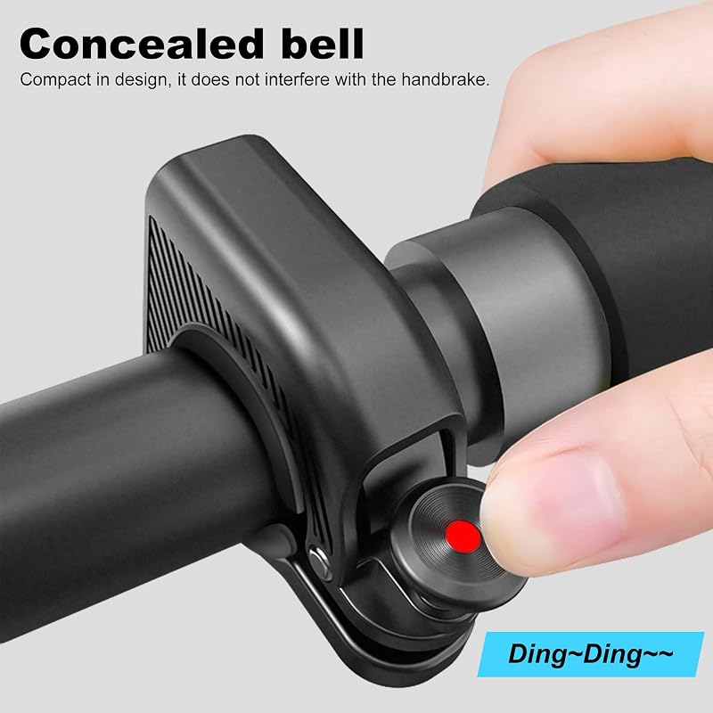 Bike Horn with Aluminum Casing 90dB - Fits 22.2–31.8mm Handlebars, Black