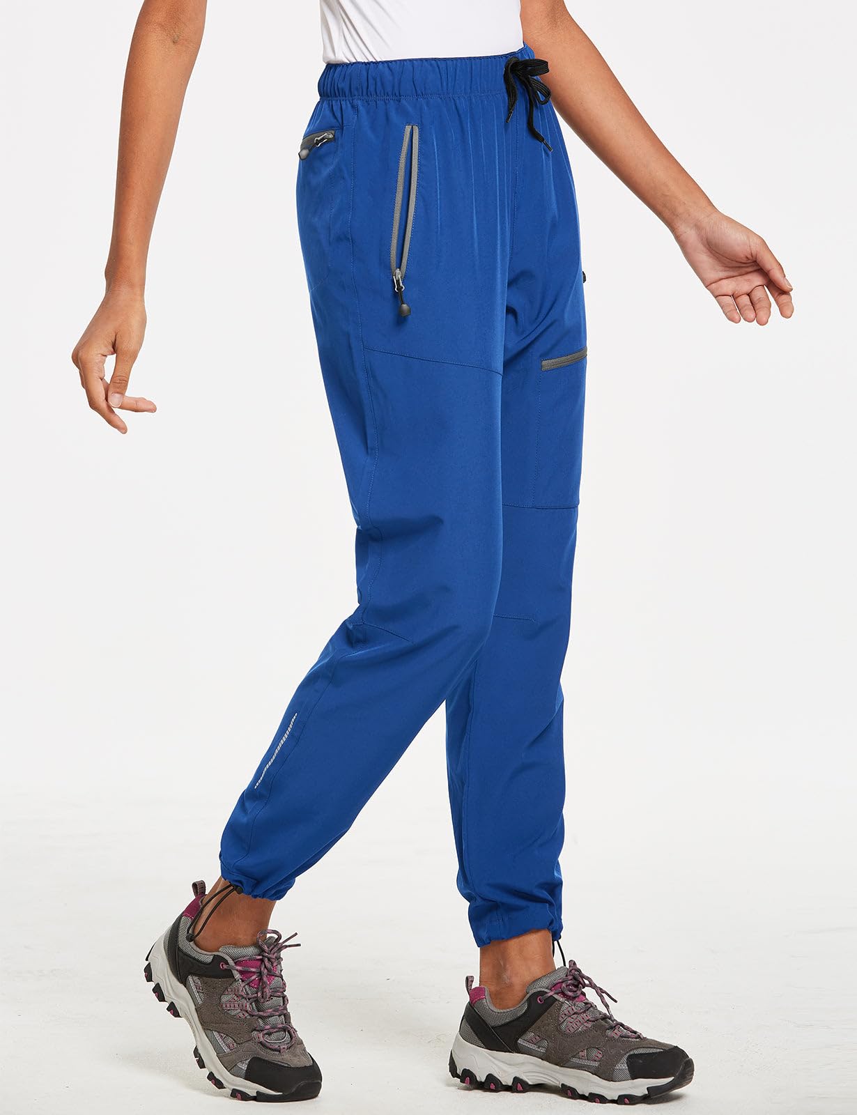 baleaf Travel Pants Women Hiking Long Tall Lightweight Quick Dry Water Resistant Cargo Pants 31'' Trip 31''-Navy Blue XL