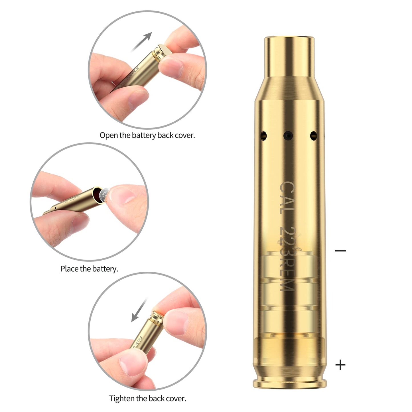 Feyachi 223 5.56 Laser Bore Sight .223 Rem 5.56mm NATO Red/Green Laser Boresighter for Cal 223 556 with 3 Sets of Batteries