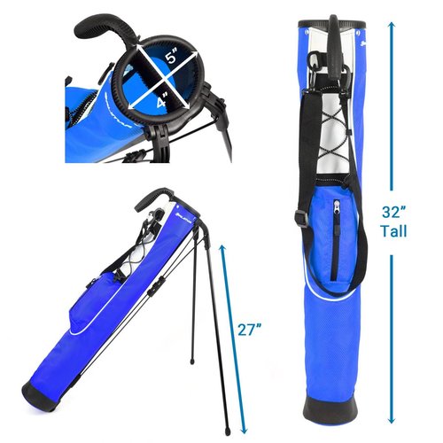 Orlimar Pitch 'n Putt Golf Lightweight Stand Carry Bag, Midnight Blue Par 3 Small Executive Golf Club Bag for a Few Clubs Range Men & Women with 2 Way Divider Top 1 Pocket Shoulder Strap Carry Handle
