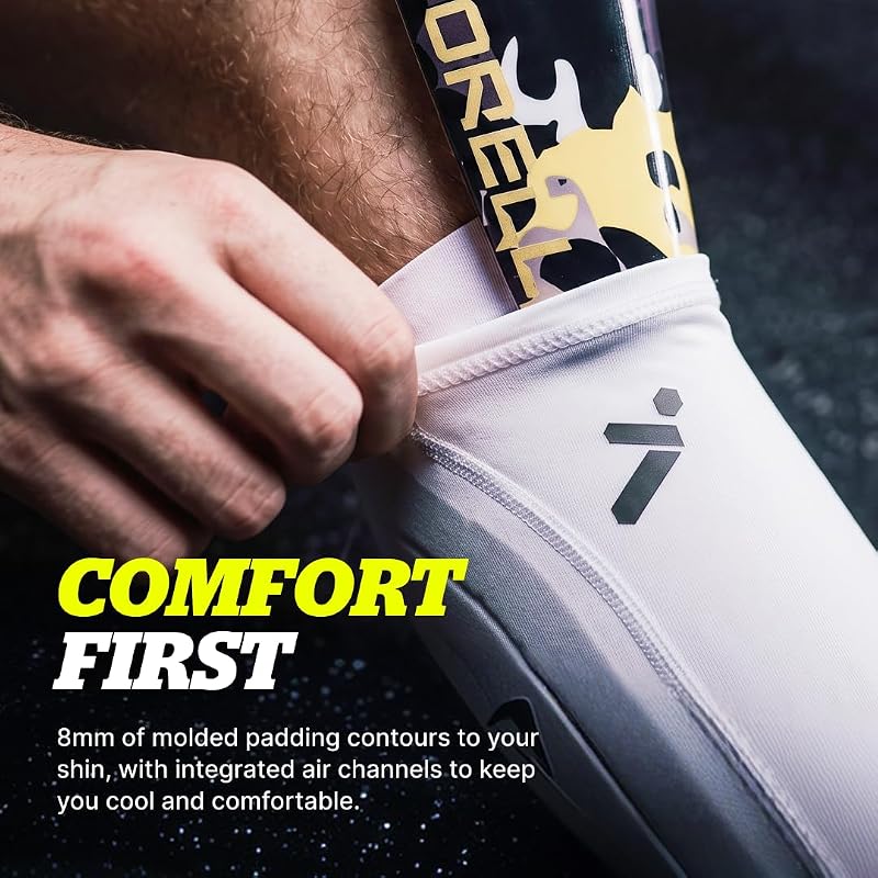 Storelli Slip-In Soccer Shin Guards for Adults, Youth & Kids - Black, Large