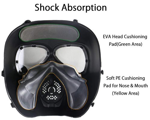 Sutekus M04 Airsoft Mask Full Face Skull CS Mask with Fan (2 Fans)