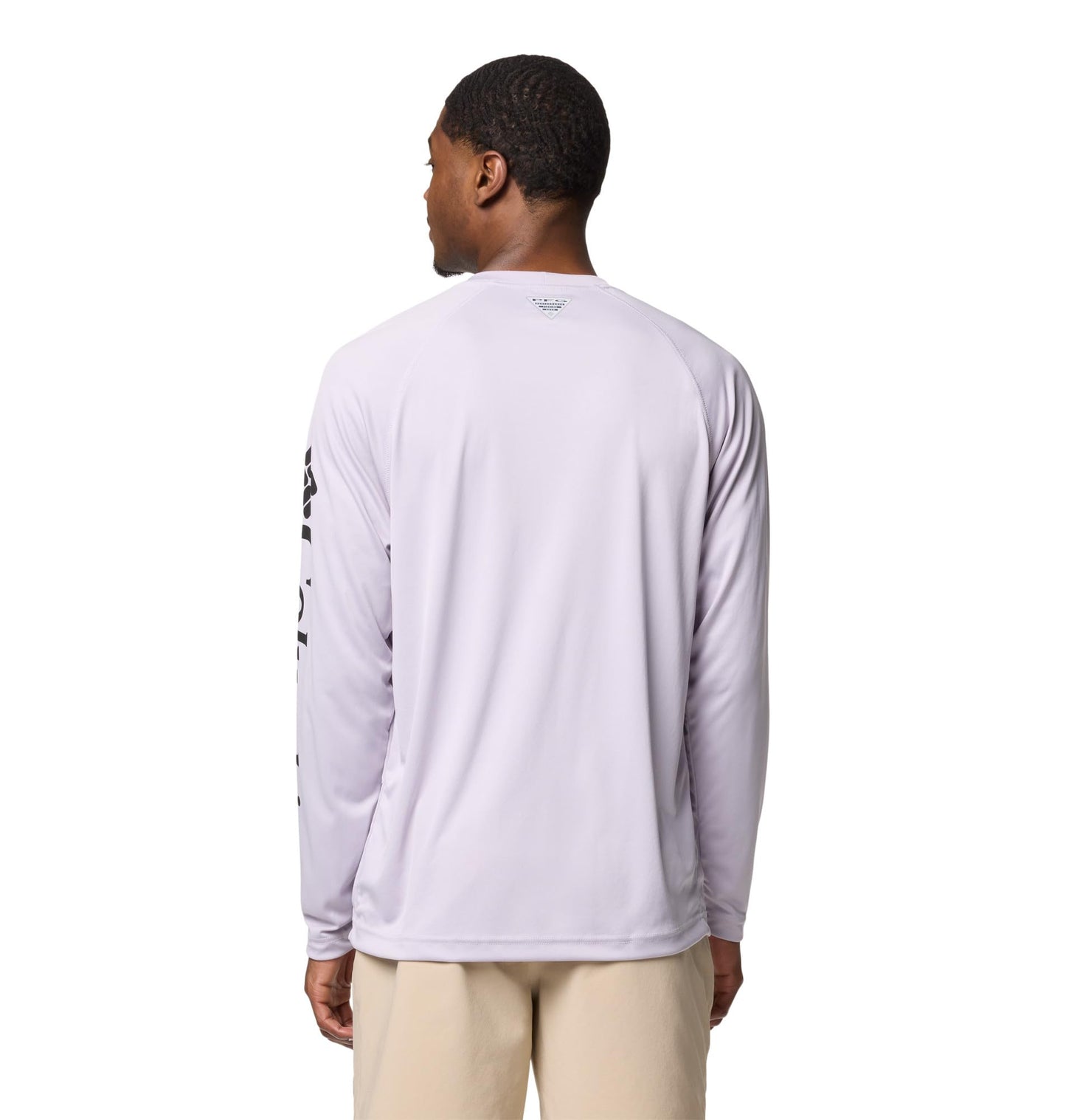 Columbia Men's PFG Terminal Tackle Long Sleeve Fishing Shirt, Lavender Pearl/Black Logo, X-Small