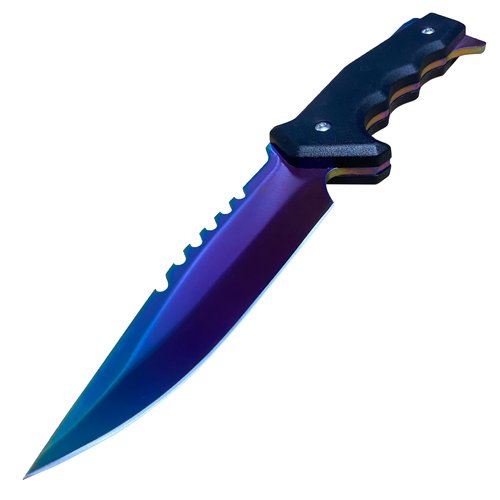 JPOKINAWA 10.5" Full-Tang Fixed Blade Tactical knife - Fade, Stainless steel Blades sharp