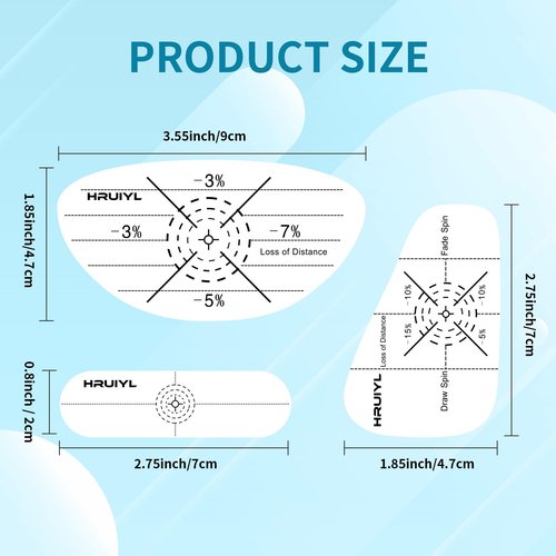 Golf Impact Tape 180PCS, Golf Impact Stickers, Golf Stickers, Mpact Tape For Golf Clubs, Golf Tape, Golf Club Labels Personalized, Self-Teaching Sweet Spot And Consistency Analysis (White 180PCS)