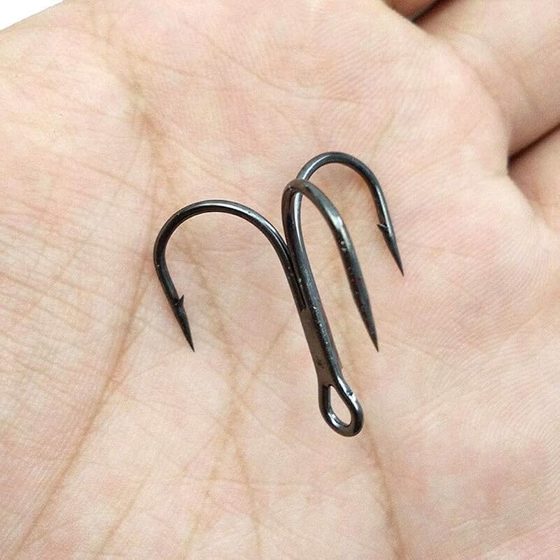 Black Treble Hooks Assortment Set 150 Pcs High Carbon Steel 4 6 8 10 12 Saltwater Freshwater