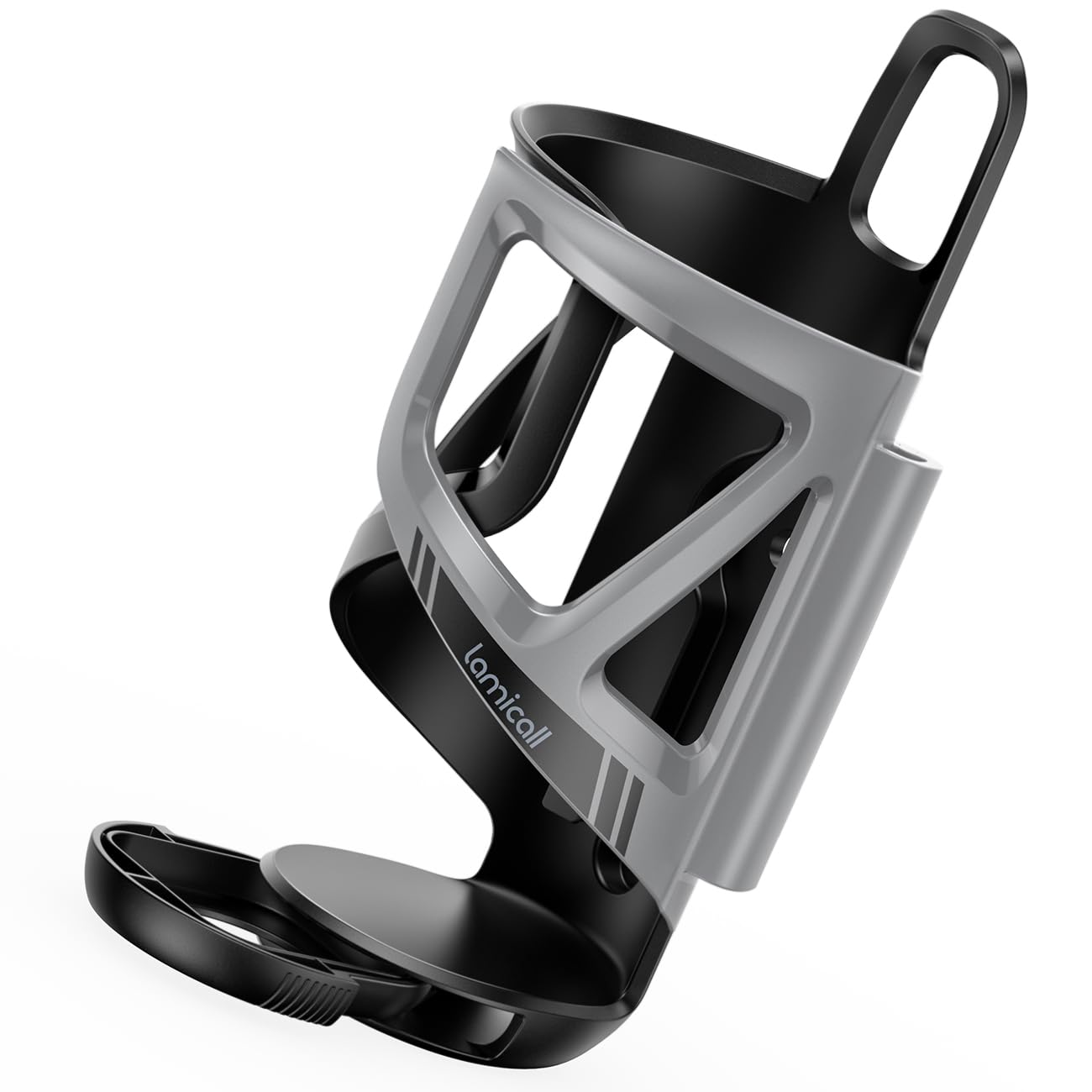 Lamicall Bike Water Bottle Holder - [Tracker Storage] [Adjustable Spring Design] Bike Cup Holder, Bicycle Drink Cage Gifts, Cycling Water Bottle Cage with Screws Tool, for 2.28-3.39" Diameter Bottles