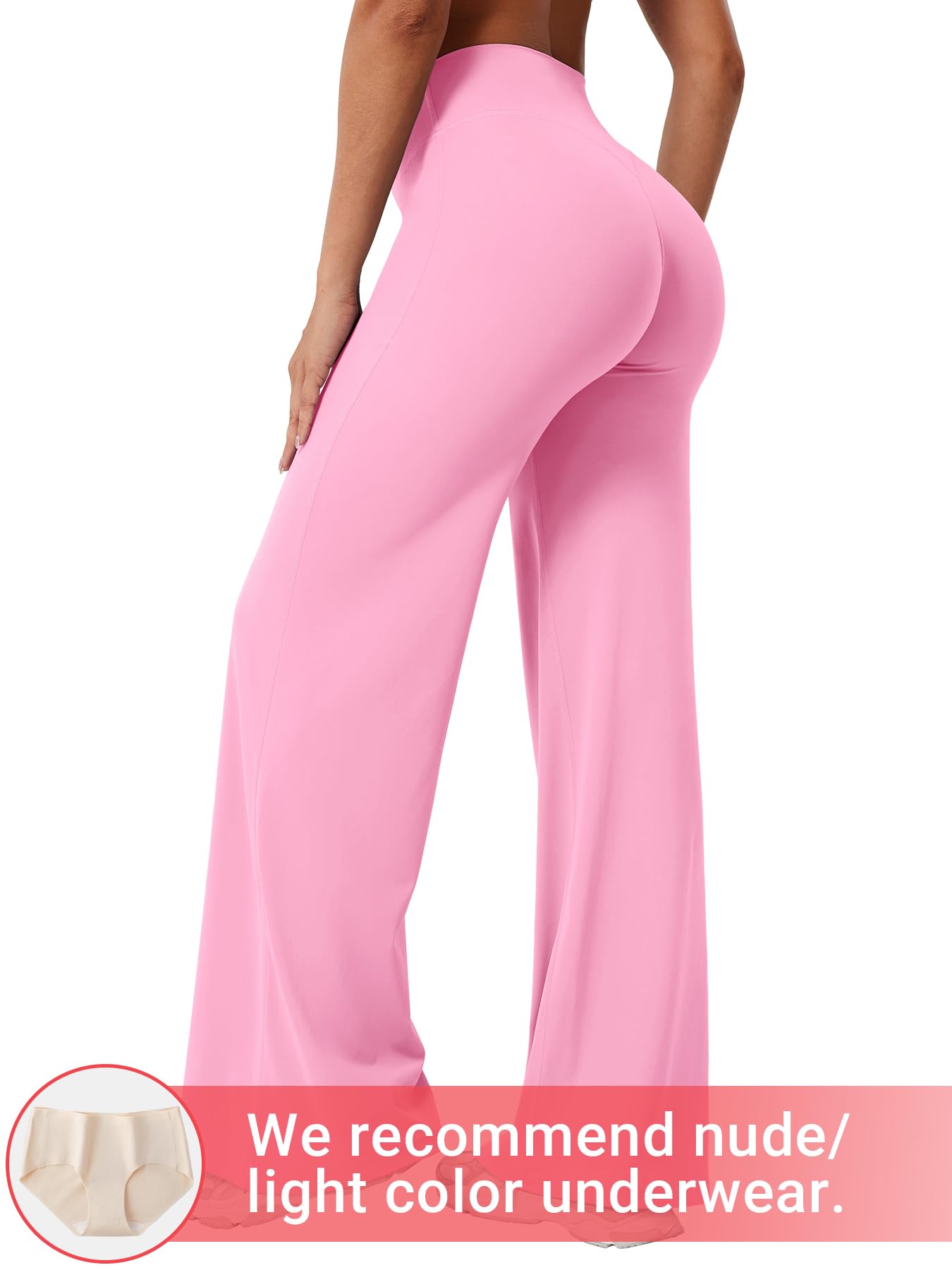 YEOREO Workout Leggings Womens No Front Seam Straight Leggings 31.5" High Waist Buttery Eddiy Gym Yoga Pants Bubblegum Pink S
