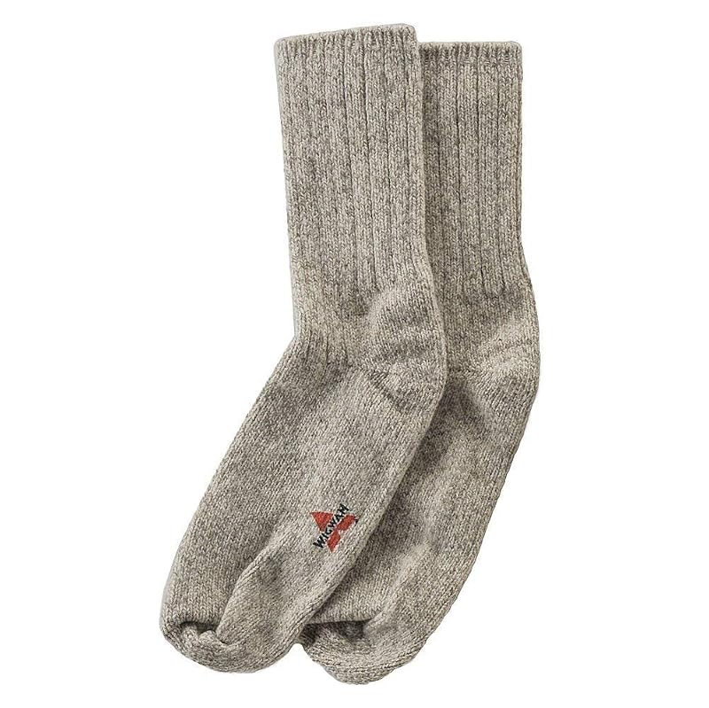 Wigwam El-Pine Ragg Wool Heavyweight Crew Socks, Grey Twist, X-Large