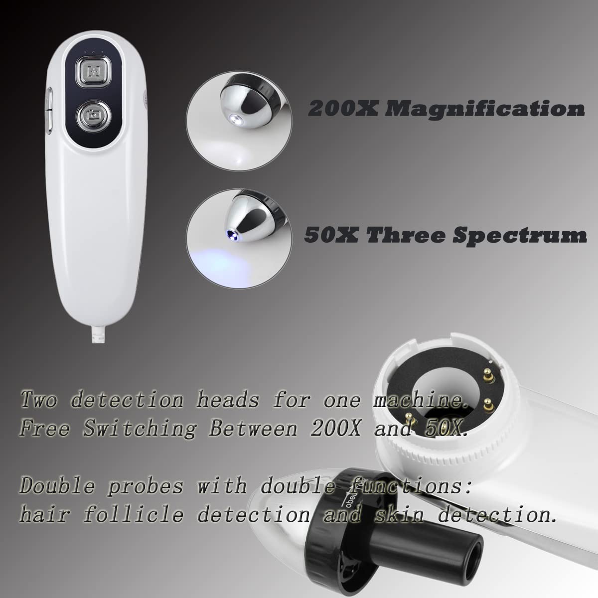 11 Inch LCD Screen Skin Diagnosis Hair Detector Scalp Hair Follicle Moisture Skin Pores Magnifying Analyzer Skin Pigment Tester Portable Rechargeable