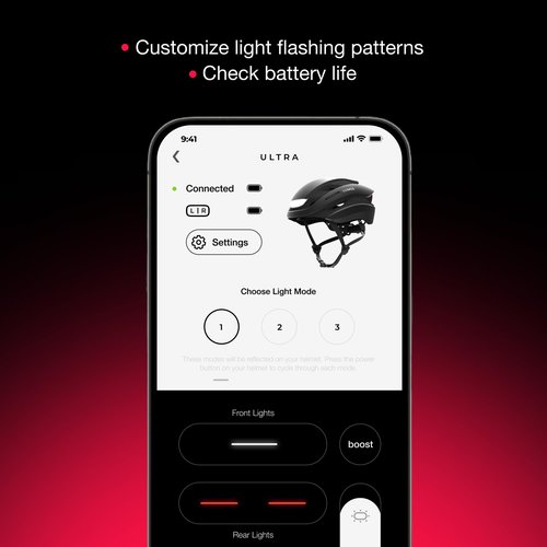 Lumos Ultra Smart Bike Helmet | Customizable Front and Back LED Lights with Turn Signals | Road Bicycle Helmets for Adults: Men, Women (Without MIPS)