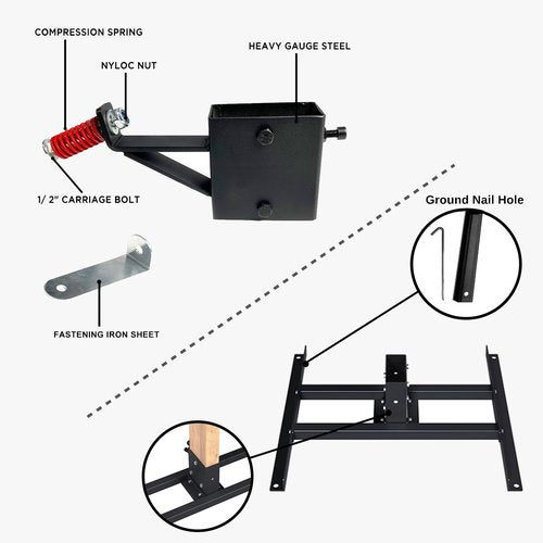 ATFLBOX 1/2 inch Thick AR500 Steel Target Stand System, 7" x 12" Torso Shooting Targets with 2x4 Targets Stand Kit and Target Painting Stencil