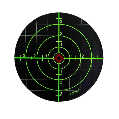 PISTEP Splatter Shooting Targets 6 Inch Reactive Paper Target Stickers 100 Self Adhesive Target Roll for BB Gun, Pellet Gun, Airsoft, Rifle Indoor and Outdoor Shooting Range
