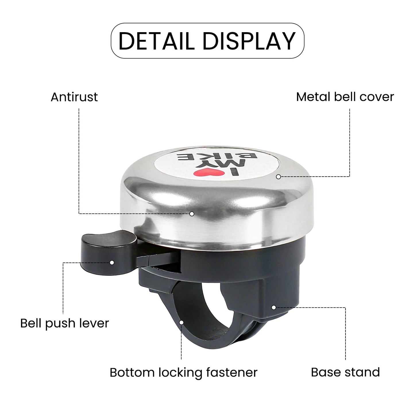 Bike Bell, Classic Nostalgic Bell, Loud Sound, Bicycle Accessories, Kids Bike Bell and Balance Car Bell, Adult Bicycle Bell,Black,and Silver...