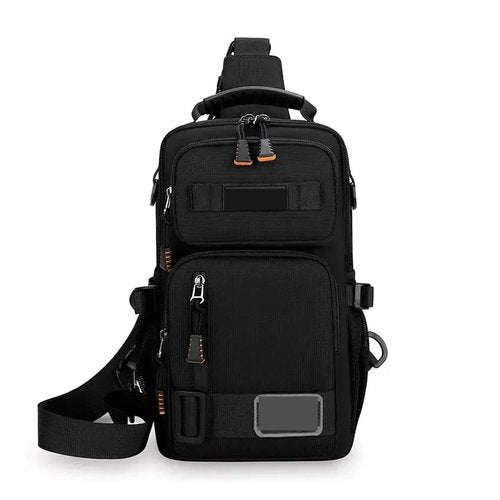 YYTDNGW Travel Fishing Chest Pack Climbing Hunting Fishing Hiking Nylon 3P Backpack(Black)