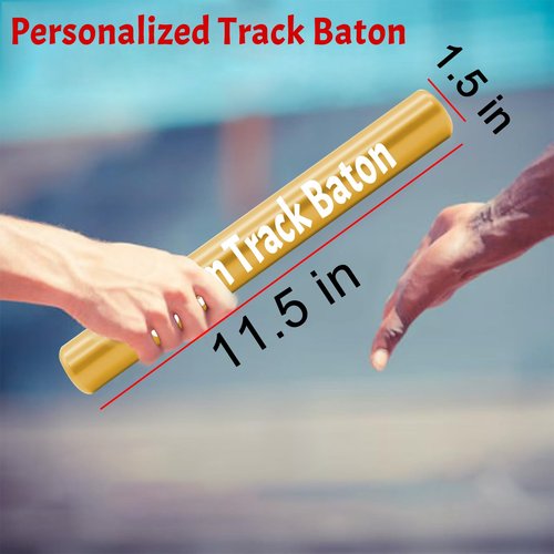 LMJUEJIN Custom Track Baton, Personalized Aluminum Relay Batons with Engraved Name & Logo for Running Race Team, Suitable for Outdoor Sports Practice Athlete School Teaching