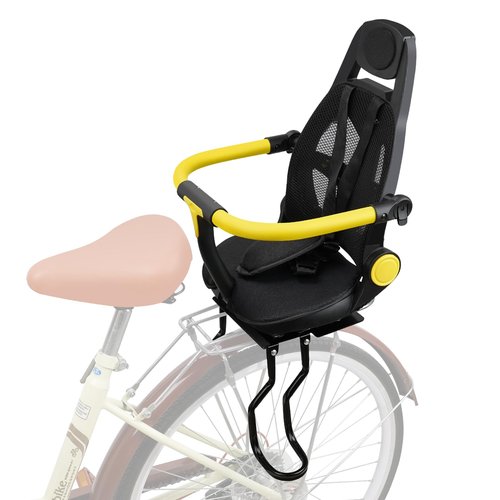 OUSEXI 2025 New Rear Child BikeSeat, Adiustable BackrestRear Bike Seat, Foldableand Rotatable RearMounted Child Bike Seat Child Rear Seat with ThickBackrest, Suitable for MostBicycle (Black)