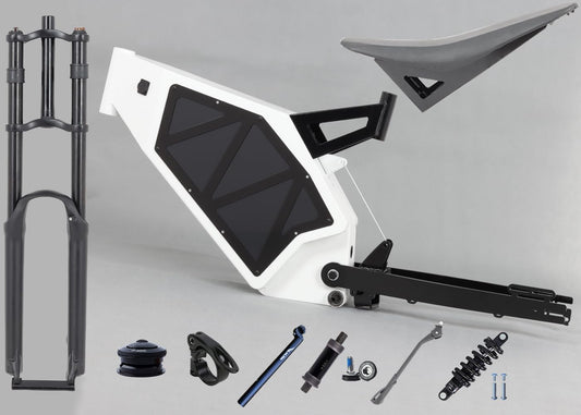 KEYU F7 Step Through Carbon Mountain Fat electrick Bicycle Dirt Full Suspension Strong Enduro Stealth Bomber Electric Bicycle Bike Ebike Frame