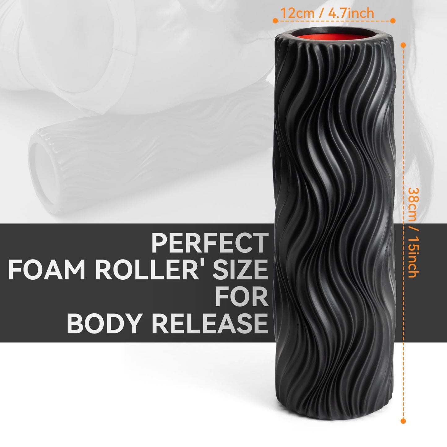 Foam Roller High-Density Exercise Roller, Deep Tissue Muscle Massage, Stretching, Relieves Muscles, Improves Mobility, Fitness Roller for Pilates, Yoga, Ideal for Athletes, Beginners & Recovery