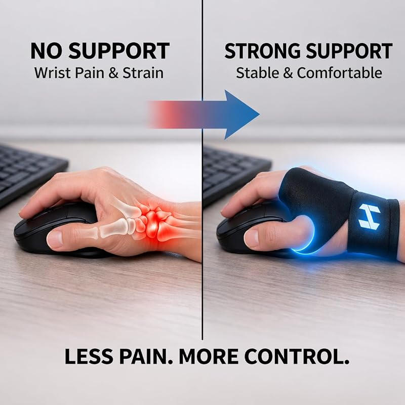 YaeloHarbex Wrist Wrap Support — Ultra-Thin Adjustable Wrist Brace Black for Training & Daily Use