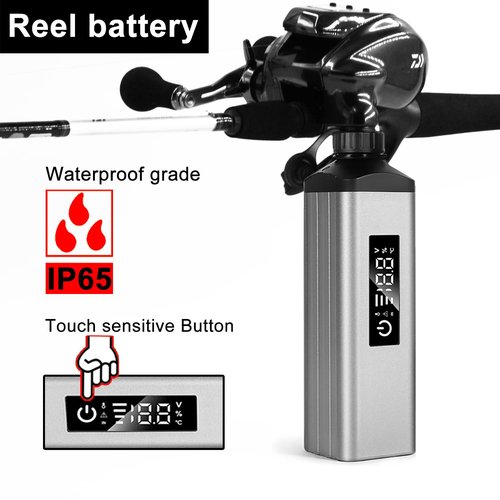 MAG CRUISE DX10 Electric Fishing Reel Lithium Battery 14.8V 10000mAh for Daiwa&Shimano Electric Fishing Reels (Silver)