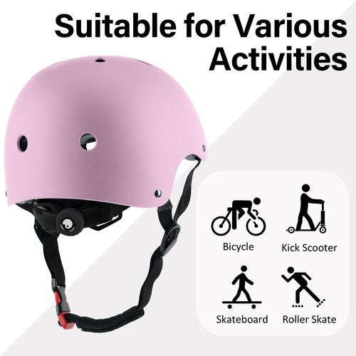 OUWOR Adult Skateboard Bike Helmet for Men and Women, Lightweight Adjustable, Multi-Sport for Bicycle Skate Scooter (Pink, Large)