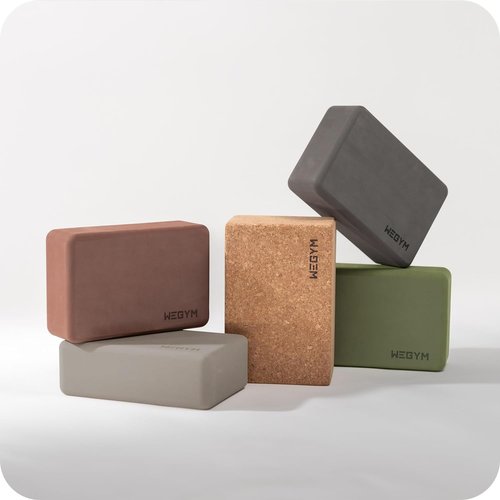 WeGym EVA foam blocks with Anti-Slip, Comfortable Grip, Sturdy Sides for Secure Workouts at Home, for Yoga, and Pilate Training (Eva, Sandstone, Set)