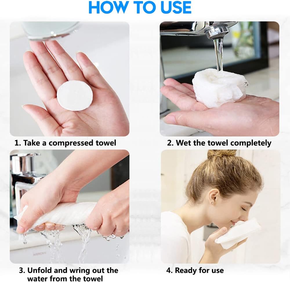 120 Pcs Mini Compressed Towels, Disposable Face Compressed Towel, Compressed Cotton Hand Wipe, Camping Towel, Portable Compressed Coin Tissue for Travel/Home/Outdoor Activities