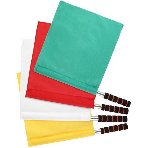 Wionin 4pcs Sports Referee Flags Mixed Color Flags