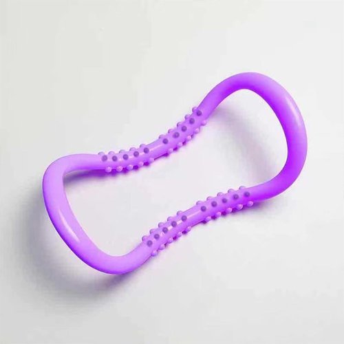 Yoga Pilates Circle Ring, Yoga Circle Stretch Resistance Ring Body Building Fitness Workout Tools for Training Neck, Back, Leg, Calf, Strengthen Chest, Thighs, Arms, Massage Point Design (Purple)