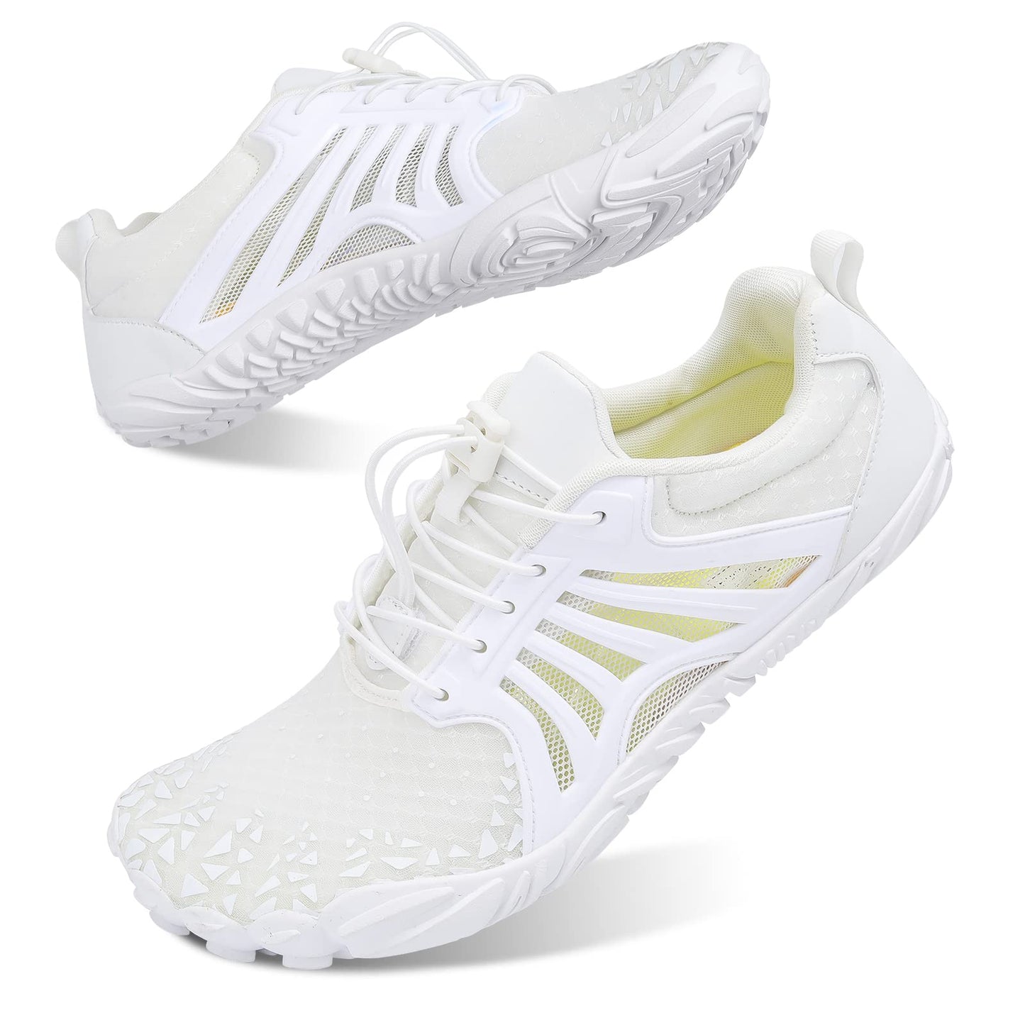 Scurtain Unisex Womens Mens Water Shoes for Women Men Quick Dry Barefoot Aqua Swim Beach Pool Women's White 10 W/8.5 M 10 Women/8.5 Men