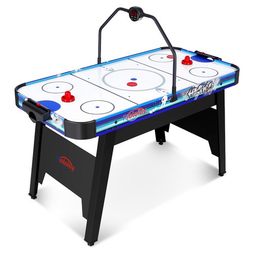 58" Air Hockey Table, Arcade Style with Powerful 700mA Motor, Accurate Digital LED Scoreboard on Overhead Gantry, Includes 2 Pucks and 2 Pushers