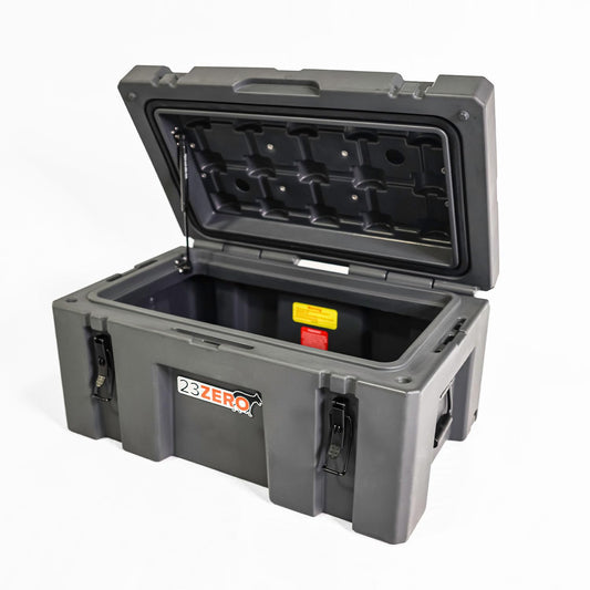 23ZERO Gray Overland Gear Box - Roof Rack Mountable, Portable, Lockable Storage Box for Camping or Recovery Gear (70 L)
