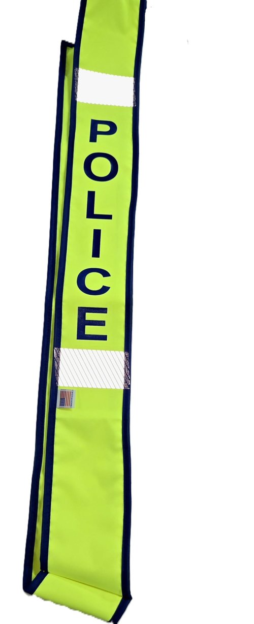 Ameri-Viz High Visibility Police Sash, Reflective Safety Belt, Neon Yellow with Navy Trim