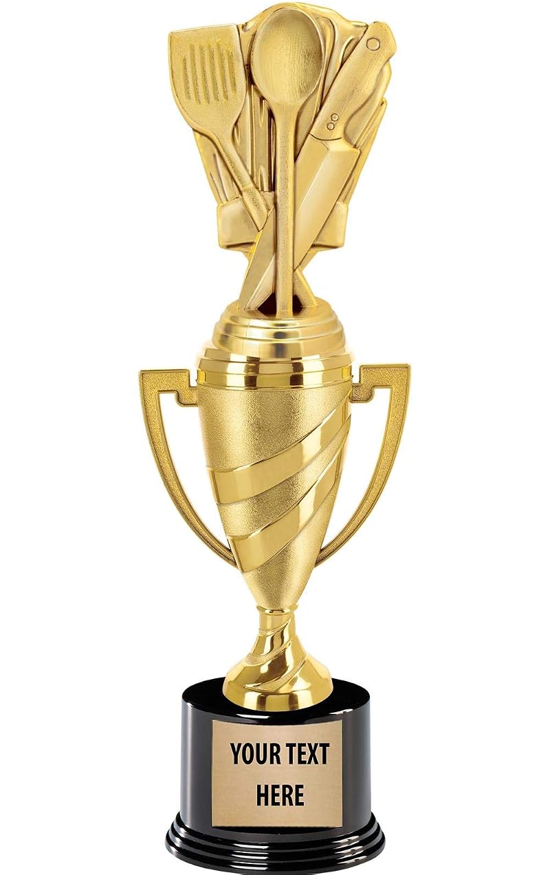 Crown Awards 14" Personalized Gold Cup Chef Hat Trophy - Engraved Best Chef Award