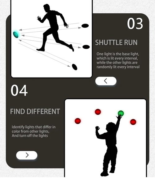 Agility Training Lights, Portable Sports Fitness Lights Trainer, Improve Speed, Agility and Reaction Time Training Kit(4)