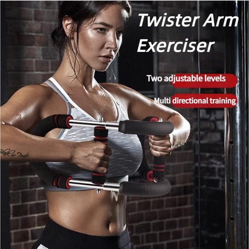 WNOEY Twister Arm Exerciser,Adjustable Spring Workout Bar, Forearm Triceps Chest Enhanced Exercise Strengthener,Portable Home Fitness Equipment