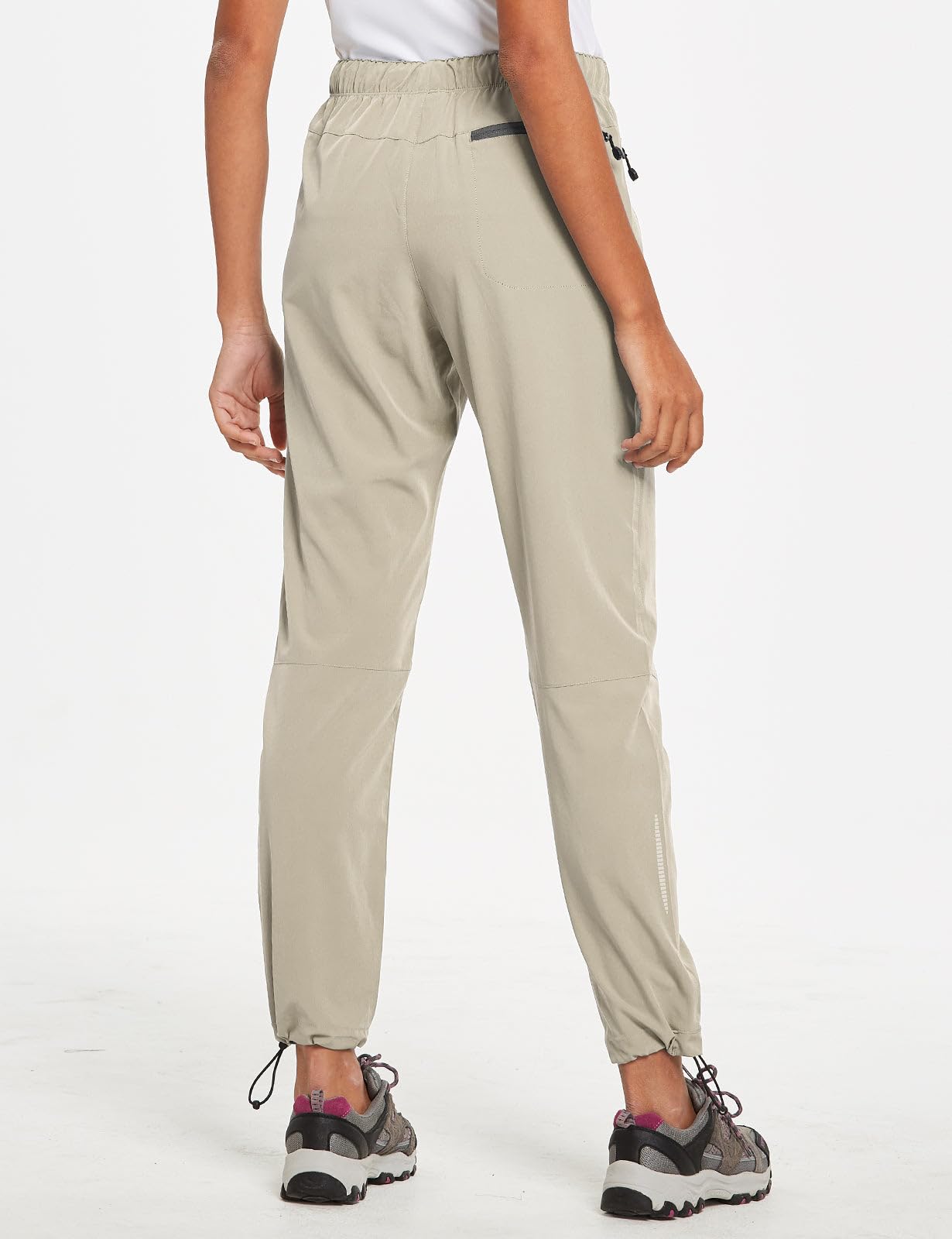baleaf Cargo Pants for Women Petite Joggers Lightweight Quick Dry Pant Water Resistant 27'' Travel Workout Athletic Trip 27''-Suntan 2XL