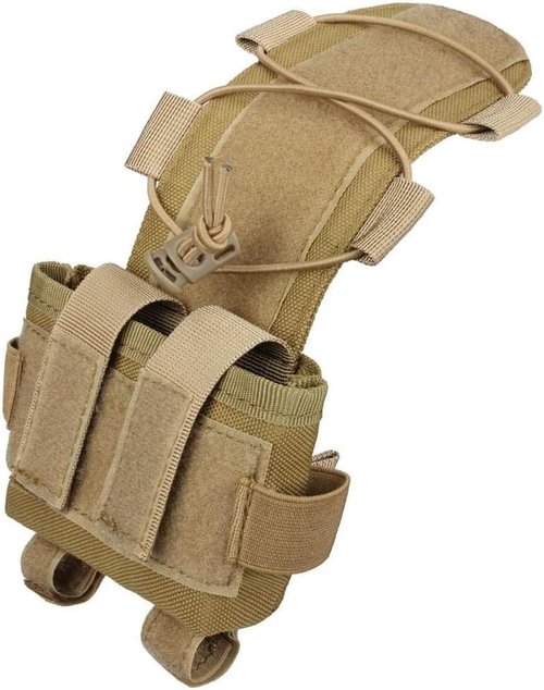 Tactical Helmet Battery Pouch Airsoft Helmet Counterweight Pouch Military Hunting Helmet Accessory (Tan)