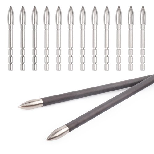 YLS Archery Field Points 85/100/120 Grain Insert Points Archery Bullet Points Target Practice Tips for ID 4.2mm Shaft(Pack of 12)