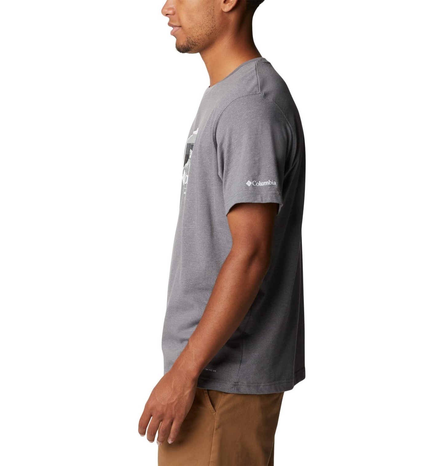 Columbia Men's Thistletown Hills Graphic Short Sleeve, City Grey Heather/Hikers Graphic, 3X Big