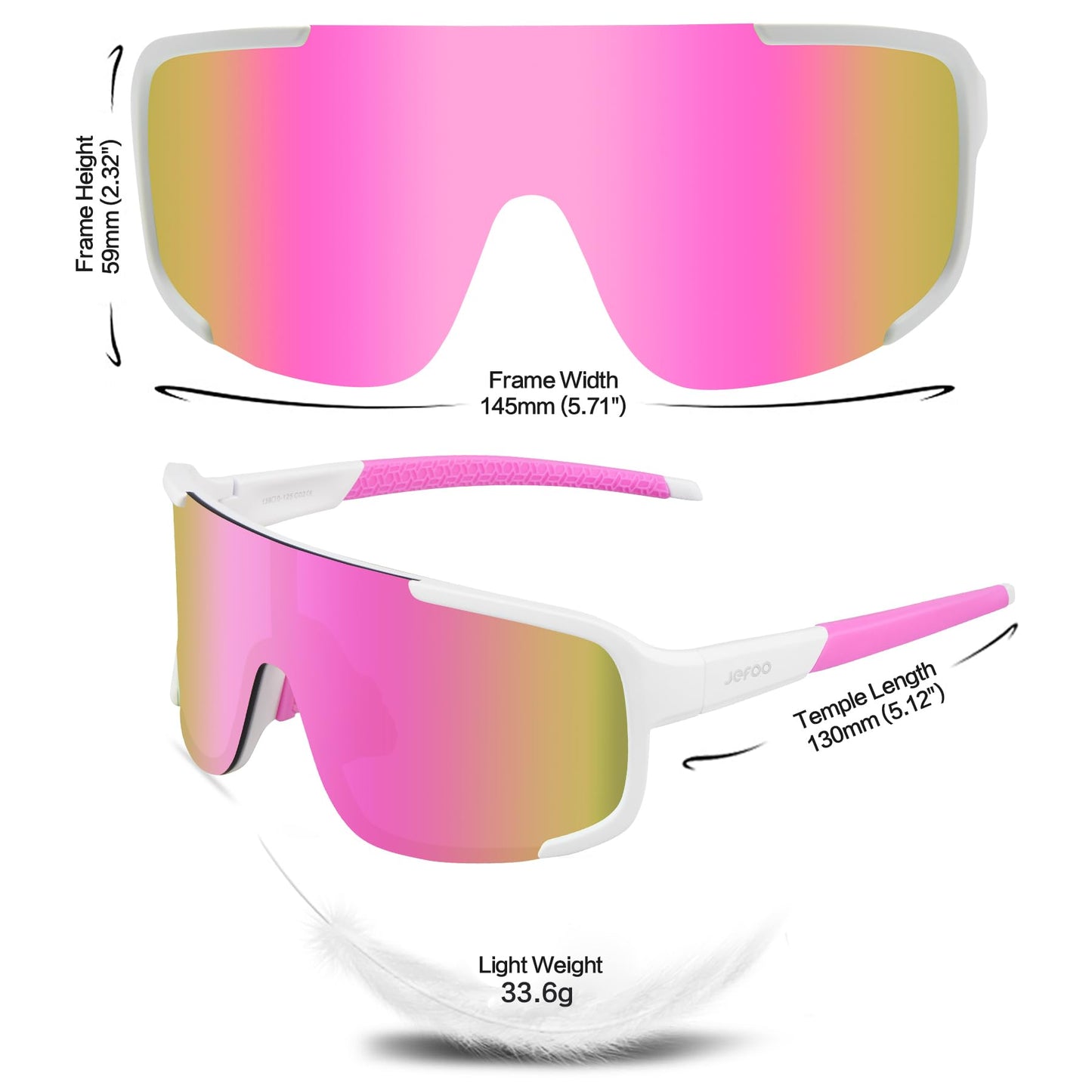 Jefoo Cycling Sunglasses for Women Men UV Protection Running Baseball MTB Biking Shades Sports Glasses