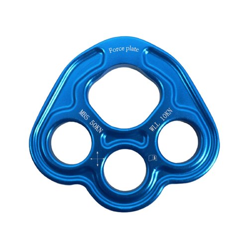 YueShengYCHUANG Outdoor 4 Holes Paw Rigging Plate Rope Access Climbing Anchor Sturdy Work Outdoor Activities Climbing Equipment, Blue